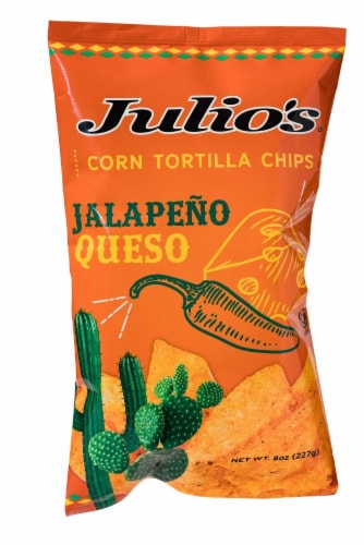 Julio's® Jalapeno Queso Corn Tortilla Chips Perspective: front