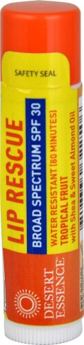 Desert Essence  Lip Rescue Broad Spectrum SPF 30   Tropical Fruit Perspective: front