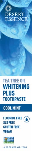 Desert Essence Cool Mint Tea Tree Oil Whitening Plus Toothpaste Perspective: front