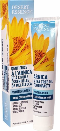 Desert Essence Arnica & Tea Tree Oil Wintergreen Toothpaste Perspective: front