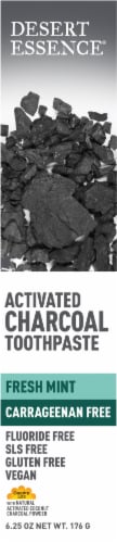 Desert Essence Carrageenan Free Fresh Mint Activated Charcoal Toothpaste Perspective: front