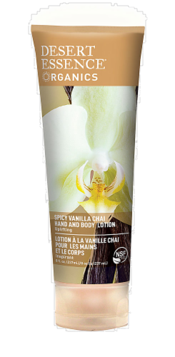 Desert Essence Spicy Vanilla Chai Hand and Body Lotion Perspective: front