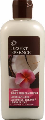 Desert Essence  Shine and Refine Hair Lotion Coconut Perspective: front
