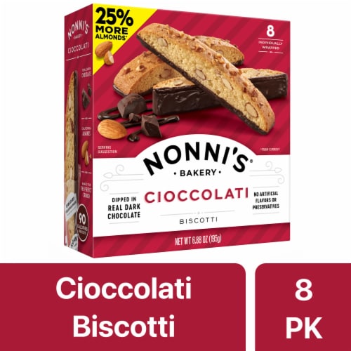 Nonni's Cioccolati Biscotti Cookies Perspective: front