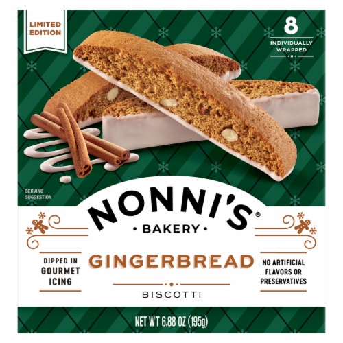 Nonni's Gingerbread Biscotti Cookies Perspective: front