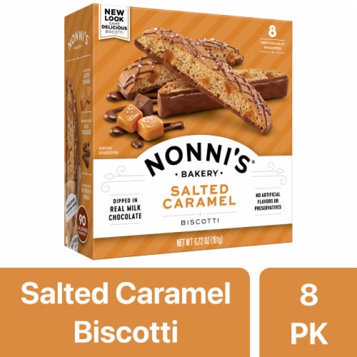 Nonni's Salted Caramel Biscotti Perspective: front