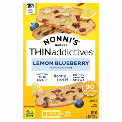 Nonni's® Thin Addictives® Lemon Blueberry Almond Crisps Perspective: front