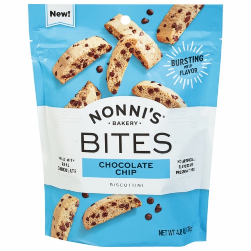 Nonni's Chocolate Chip Mini Biscotti Cookies Perspective: front