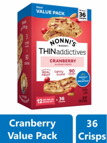 Nonni's THINaddictives Cranberry Almond Crisps Perspective: front