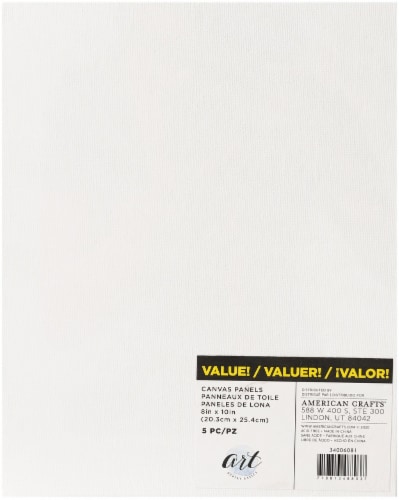 Art Supply Basics Panel Pack Canvas 5/Pkg-8 X10 Perspective: front