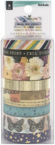 Vicki Boutin Storyteller Washi Tape 8/Pkg-W/Gold Glitter & Gold Foil Accents Perspective: front