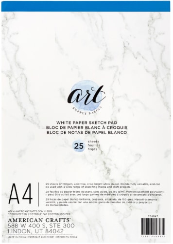 Art Supply Basics A4 Sketch Pad-White, 25 Sheets Perspective: front