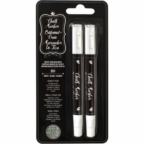 American Crafts Erasable Chalk Markers 2/Pkg-White Perspective: front