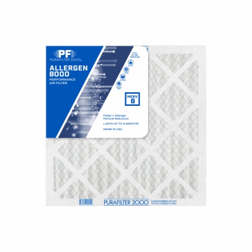 PuraFilter 2000™ Pollen and Allergen Performance Air Filter - White Perspective: front