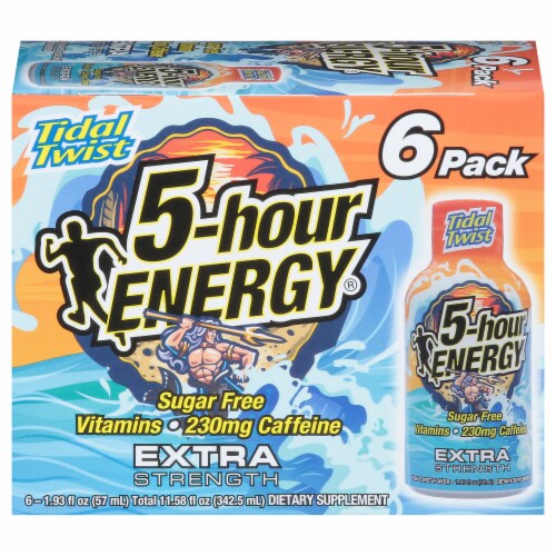 5-Hour® Extra Strength Tidal Twist Energy Drink Shot Multipack Bottles 6 pk Perspective: front
