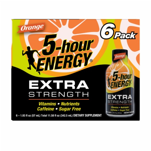 5-Hour® Extra Strength Orange Energy Drink Shot Multipack Bottles Perspective: front