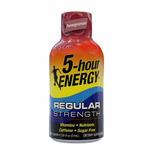 5-Hour® Pomegranate Energy Drink Shot Bottle Perspective: front