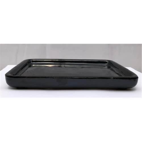 Bonsai Boy T1005 Ceramic Humidity & Drip Tray, Black Rectangle, 1