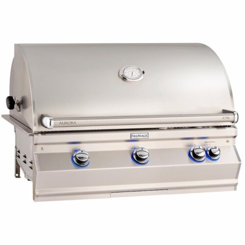Fire Magic A790I-8EAN 30 in. Aurora Built-In Gas Grill with Backburner & Rotisserie - Natural Perspective: front