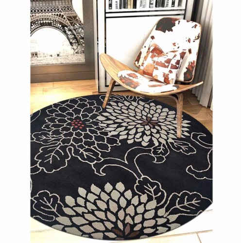 Glitzy Rugs UBSK00664T0002B13 10 x 10 ft. Hand Tufted Wool Floral 