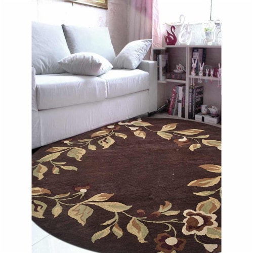 Glitzy Rugs UBSK00670T0004B8 8 x 8 in. Hand Tufted Wool Round Area