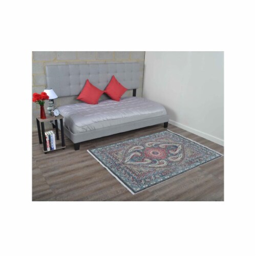 Glitzy Rugs UBSM00106M0414A94 4 ft. x 5 ft. 11 in. Machine Woven Crossweave Polyester Orienta Perspective: front