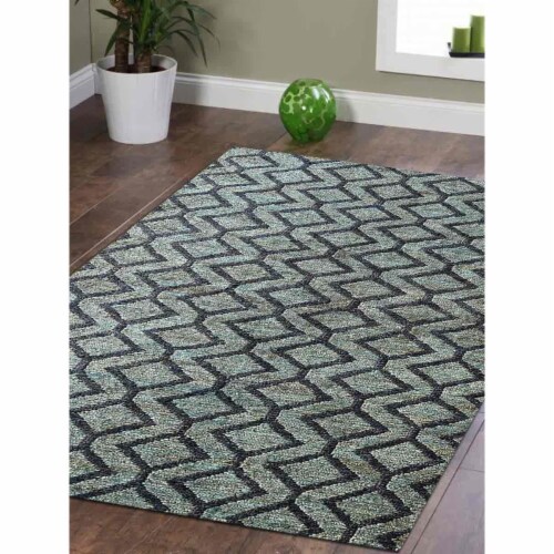 Glitzy Rugs UBSJ00018S1306A1 3 x 5 ft. Hand Knotted Sumak Jute Eco-Friendly Contemporary Rect Perspective: front