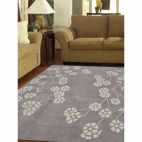 Glitzy Rugs UBSK00513T0131C3 6 x 6 ft. Hand Tufted Wool Floral Square Area  Rug, Beige & White, 1 - Kroger