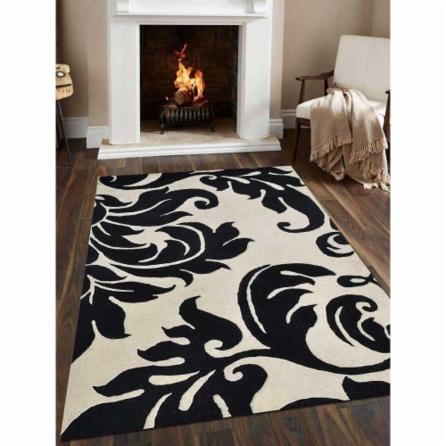 Glitzy Rugs UBSK00203T0902A9 5 x 8 ft. Hand Tufted Wool Floral