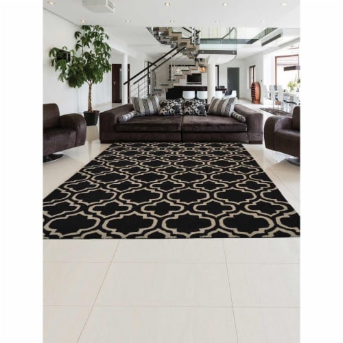 Black and White Rugs Hand Tufted, 8x10, 8x11, 9x13, 10x14