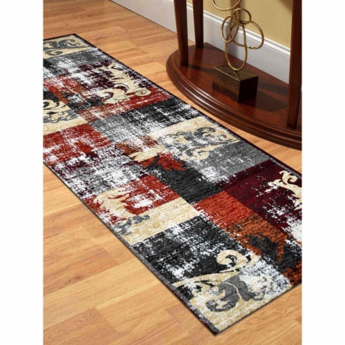 Glitzy Rugs UBSM00041M0000G93 3 ft. 2 in. x 10 ft. Machine Woven Heatset Polypropylene Floral Perspective: front