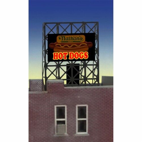 Miller Engineering MIE339100 N & Z Scale Nathans Hot Dog Billboard Perspective: front