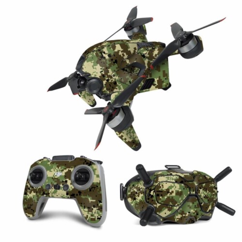DecalGirl DJIF-DIGIWCAMO DJI FPV Combo Skin - Digital Woodland Camo Perspective: front