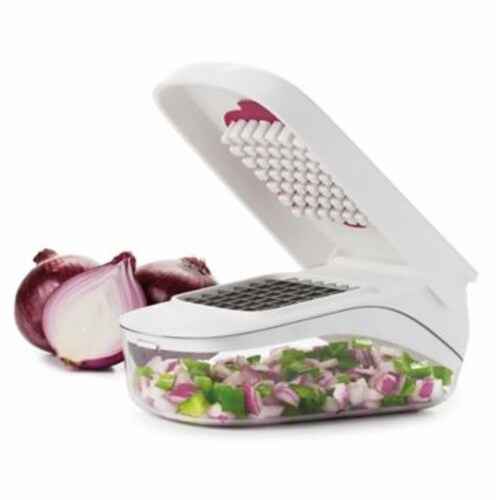 OXO Good Grips White Vegetable Chopper with Easy-Pour Opening Perspective: front