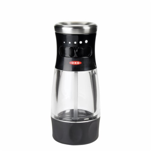 OXO Soft Works Ceramic Salt Grinder - Black/Clear Perspective: front