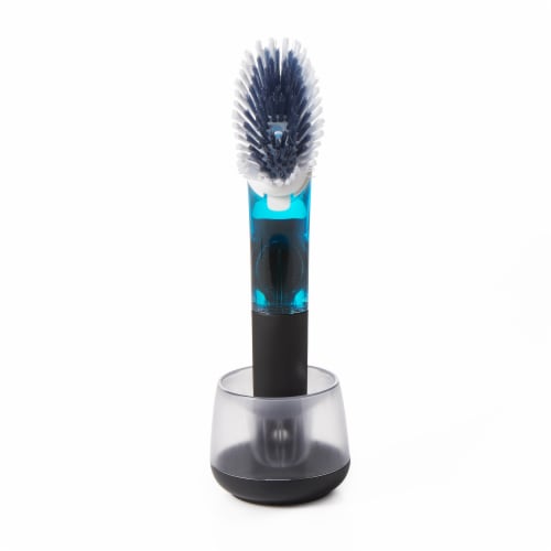 OXO Softworks Soap Dispensing Dish Brush Storage Set Perspective: front
