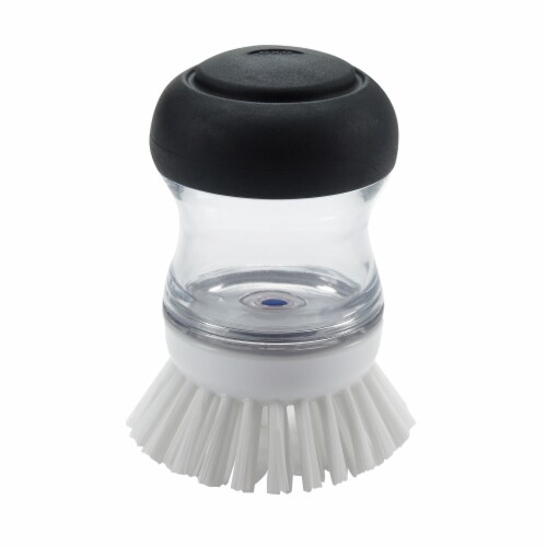 OXO Good Grips Soap Dispensing Palm Brush - Black/Clear Perspective: front