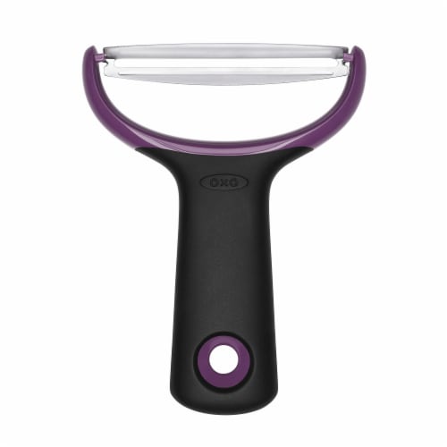 OXO SoftWorks Large Vegetable Prep Peeler - Black/Purple Perspective: front