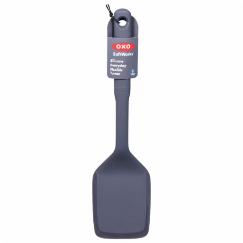 OXO SoftWorks Silicone Flexible Turner - Peppercorn Perspective: front