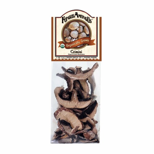 FungusAmongUs Organic Dried Crimini Mushrooms Perspective: front