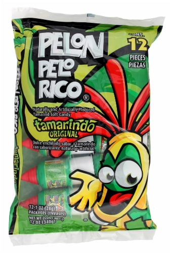 Pelon Pelo Rico Tamarindo Chili Candy 12 Count Perspective: front