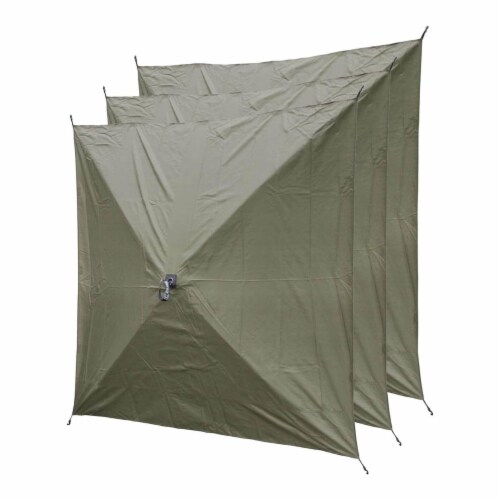 Clam Quick-Set Screen Hub Tent Wind & Sun Panels, Accessory Only, Green (3 Pack) Perspective: front