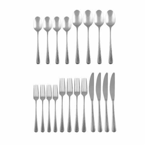 Cambridge Silversmiths Keene Hammered Flatware Set - Mirror Perspective: front
