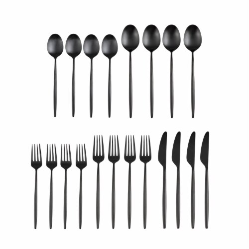 Cambridge Silversmiths Gaze Flatware Set - Black Satin Perspective: front