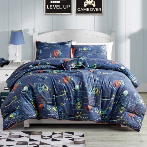 MarCielo Kids Girls Boys Comforter Set Game Boy Perspective: front
