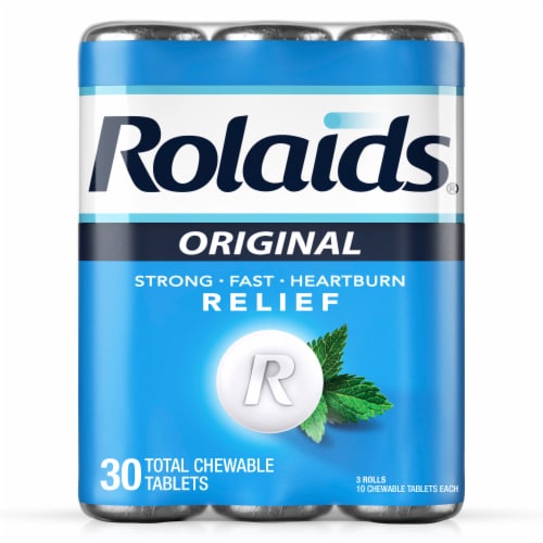 Rolaids Original Heartburn Relief Mint Chewable Tablets Perspective: front