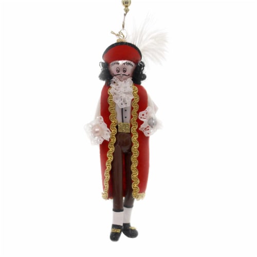 De Carlini Captain Hook Glass Ornament Peter Pan Italian Om4437 Perspective: front
