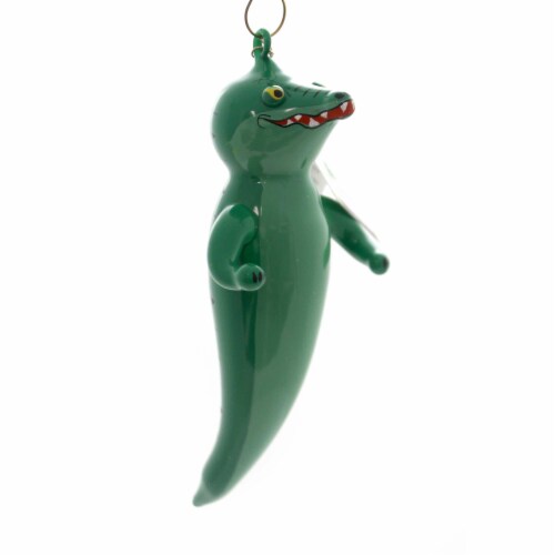 De Carlini Alligator Glass Ornament Italian Peter Pan A5427c Perspective: front