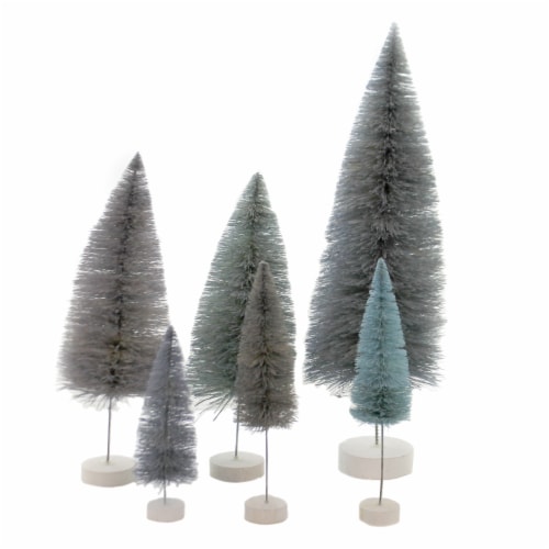 Cody Foster Spectrum Trees Winter Blue Bottle Brush Village Decorate Ms427wb Perspective: front