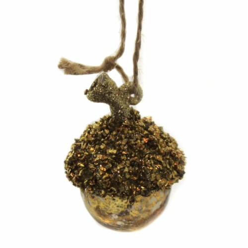 Holiday Ornaments Forest Floor Acorn Fall Oaknut Shell Go236s Silver Perspective: front